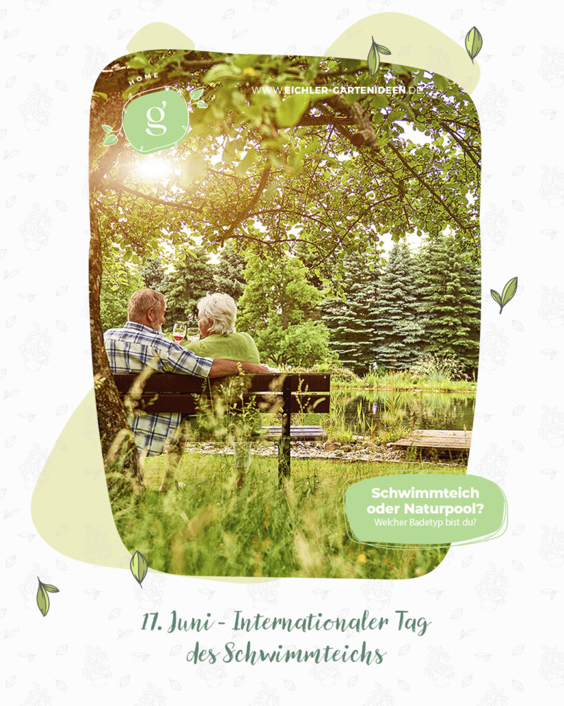 Internationaler Tag des Schwimmteichs, Pärchen sitzt an Teich